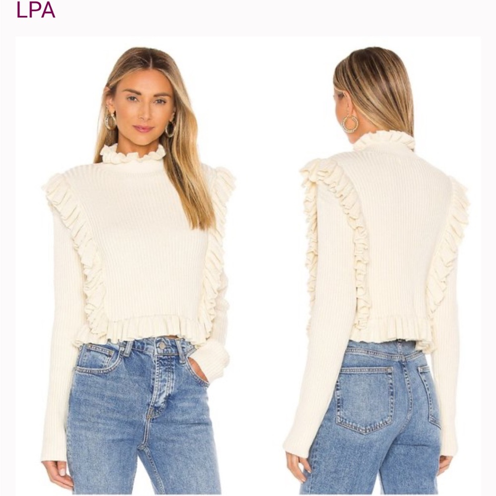 Cream Ruffle Sweater - Picture 3 of 7